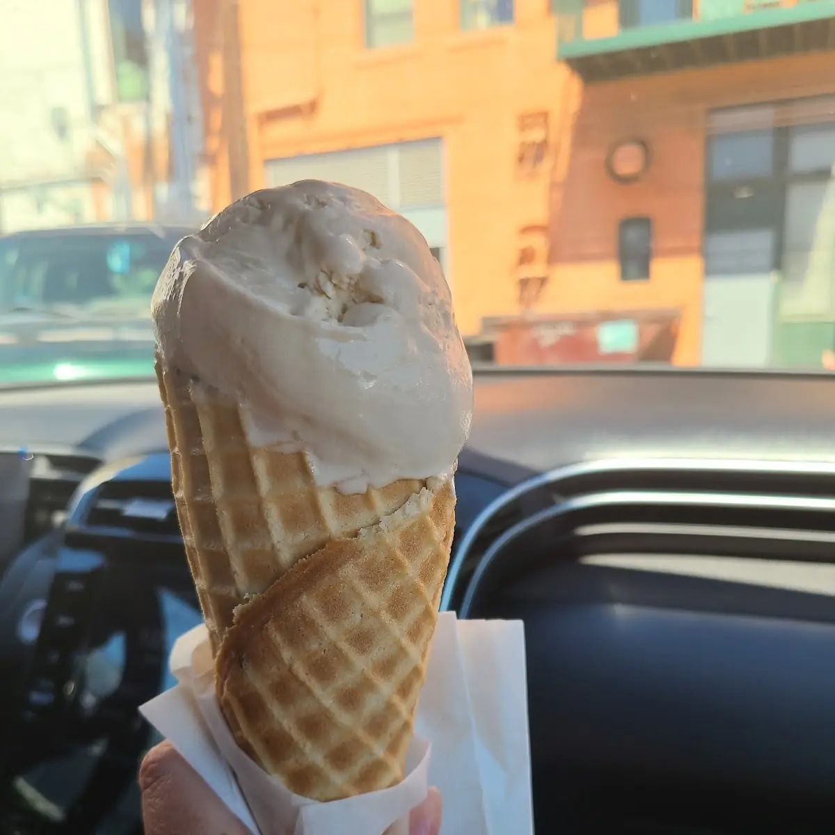 Irish Coffee Ice Cream in a Waffle Cone