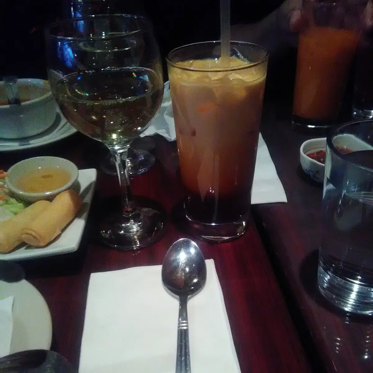 Thai Iced Tea and Spring Roll