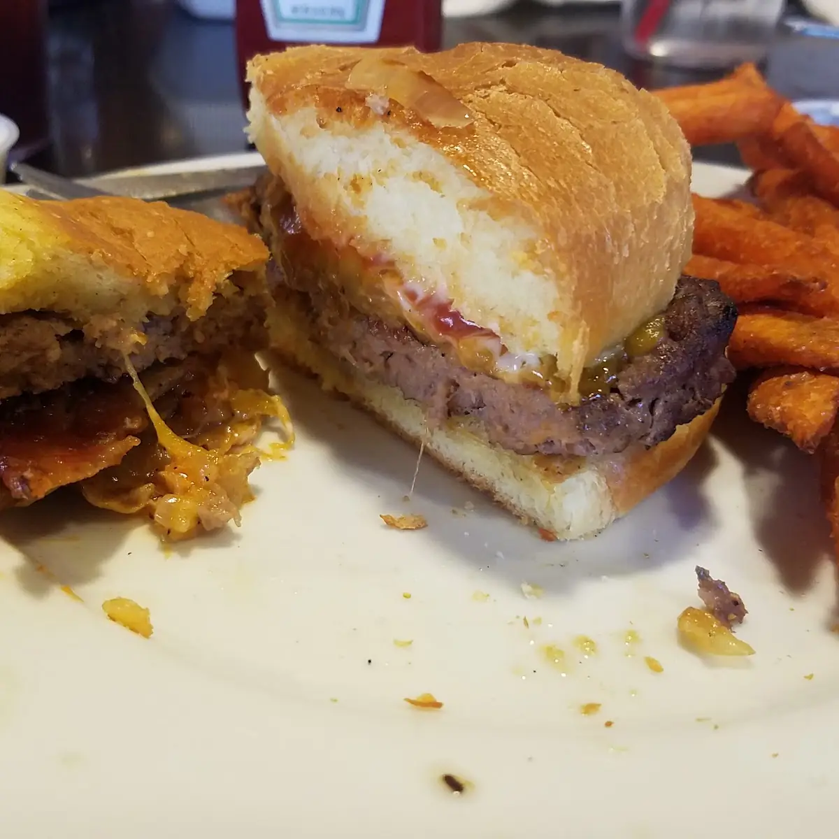 Bacon Cheeseburger &Sweet Potato Fries