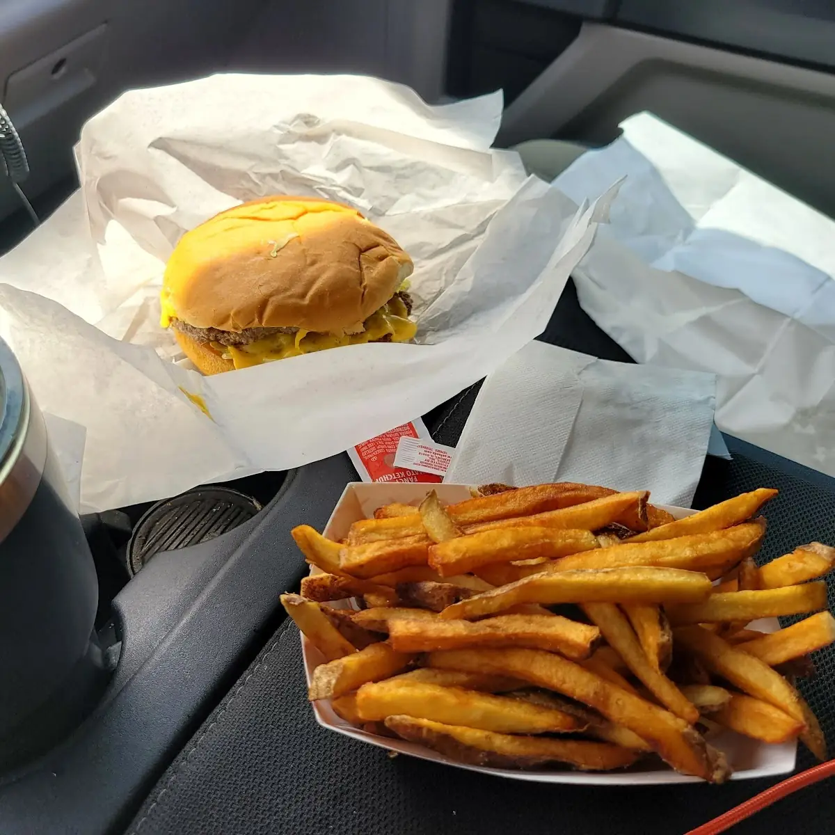 Double Cheeseburger Basket with Hand Cut Fries