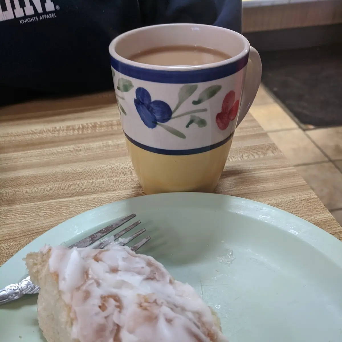 Cinnamon Roll and Coffee