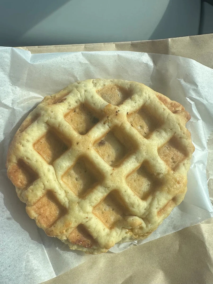 Sausage Egg and Cheese Stuffed Waffle