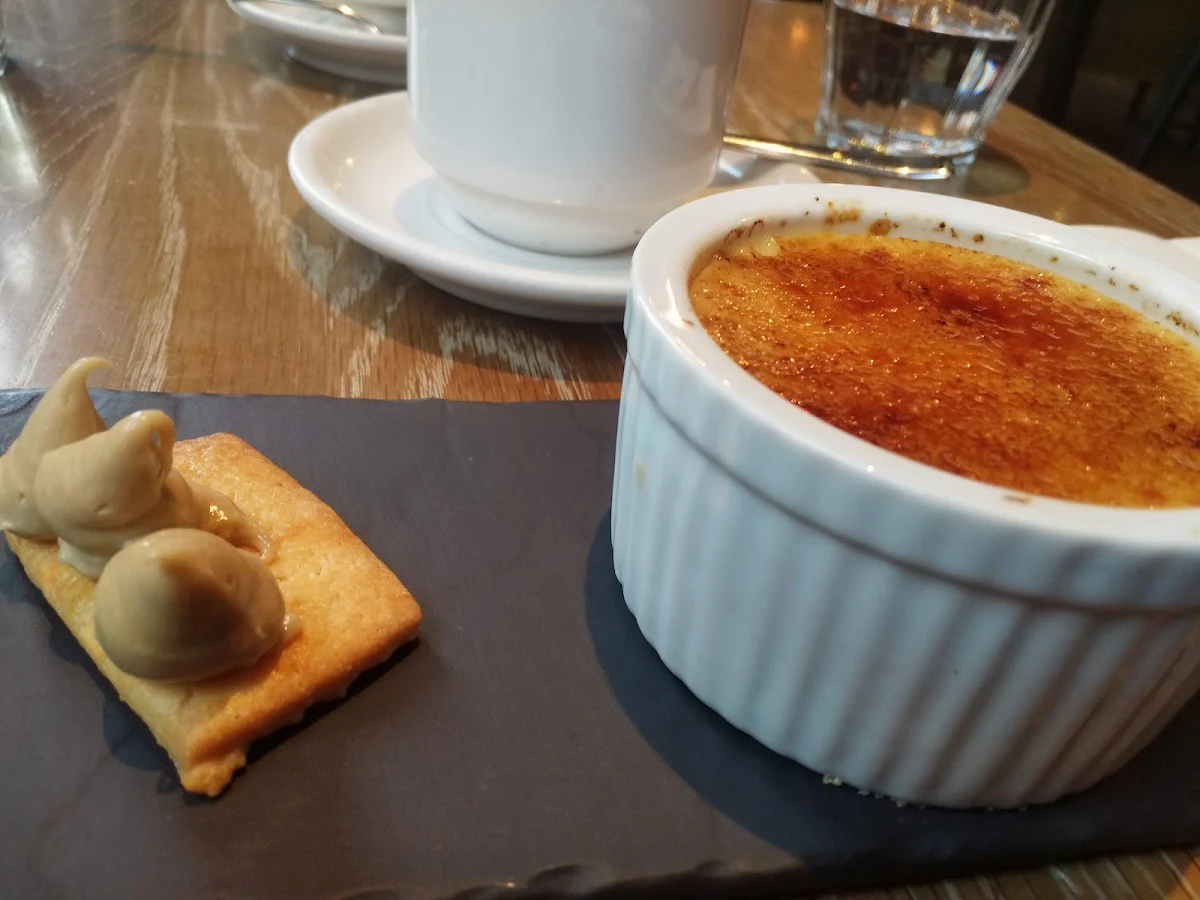 Creme Brulee Made with Our Rooftop Honey and White Chocolate, Bistro Hortus