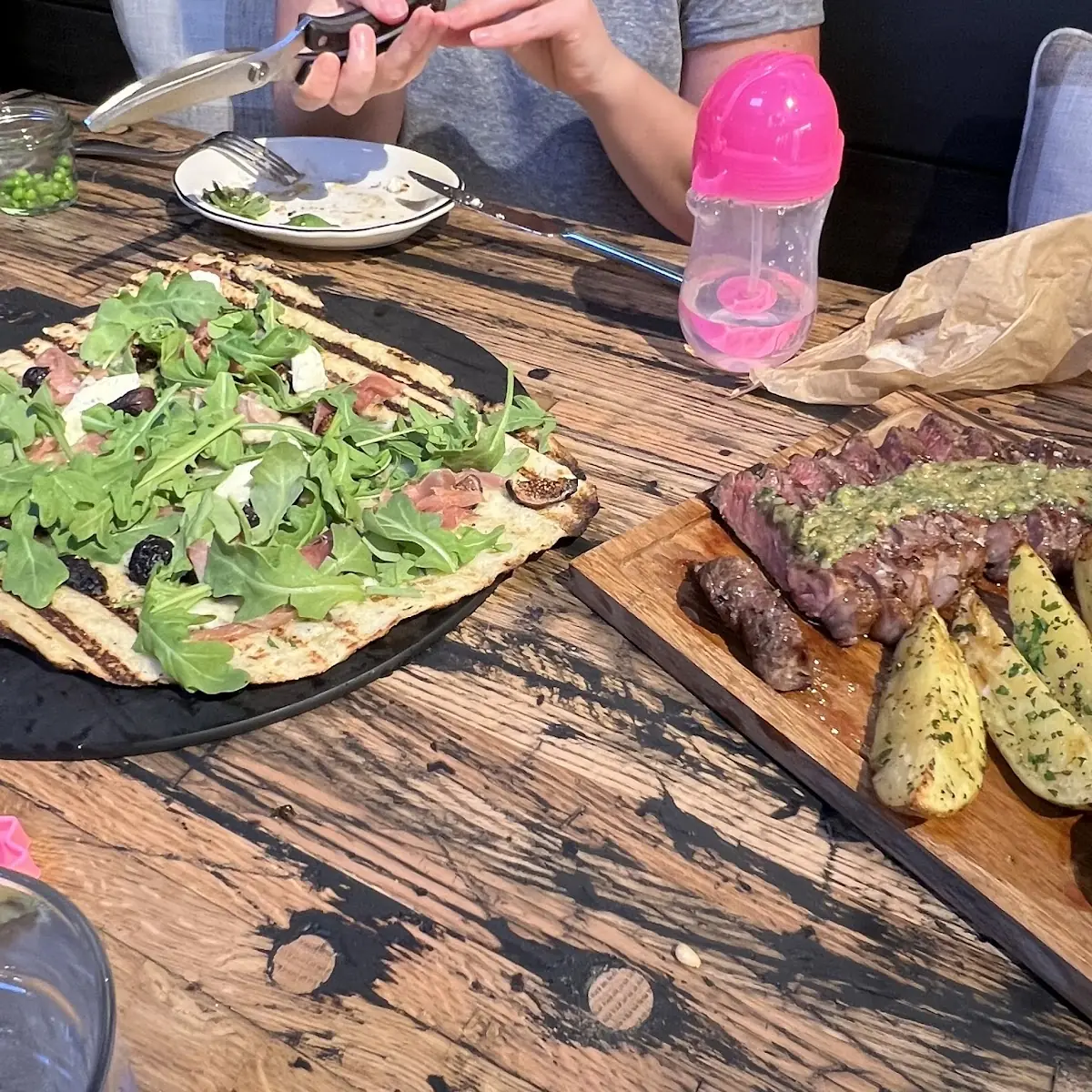 Fig Prosciutto and Arugula Pizza and Steak
