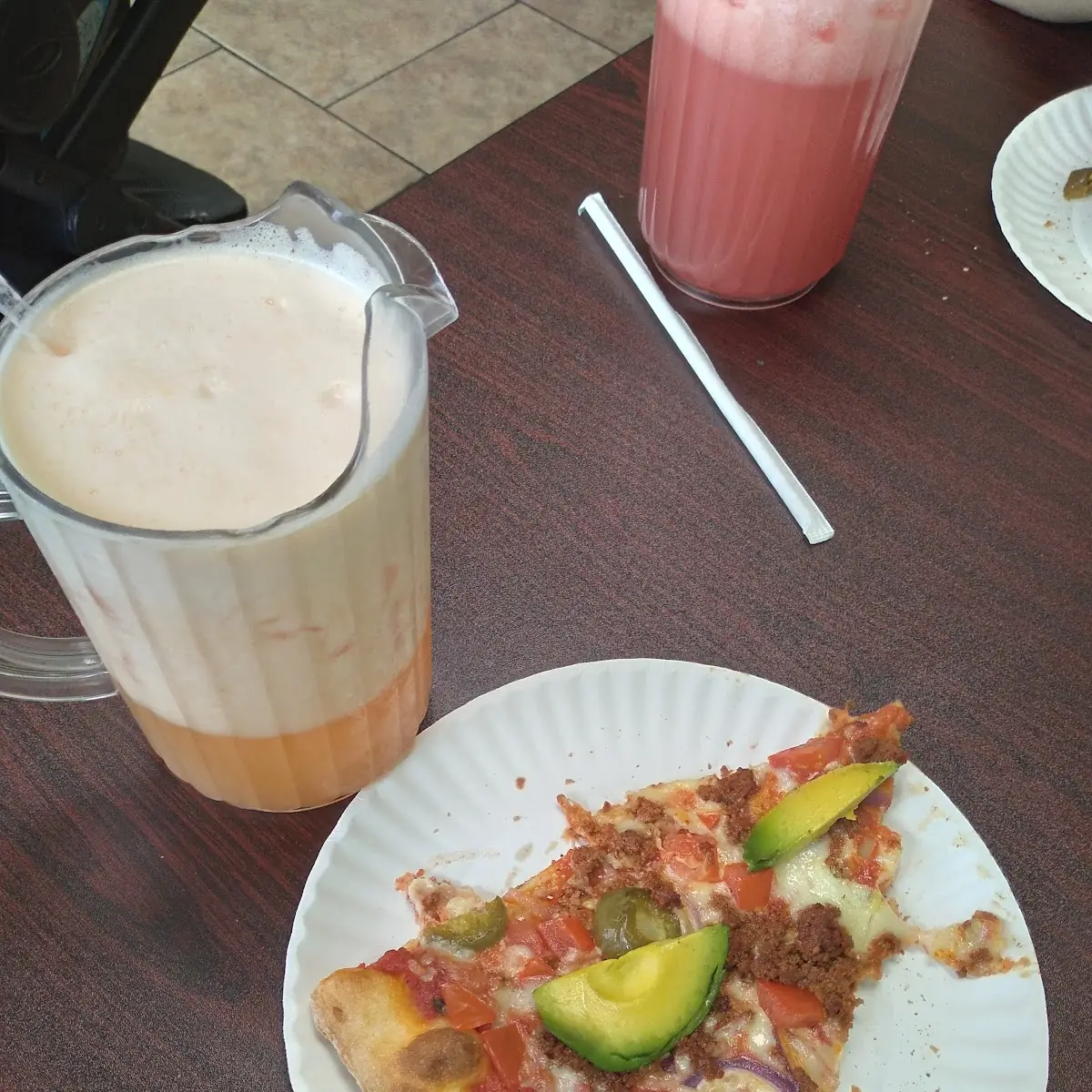 Pizza Mexicana and Melon Water
