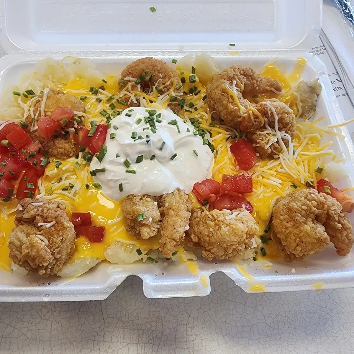 Plain Stuffed Potato with Fried Shrimp Added