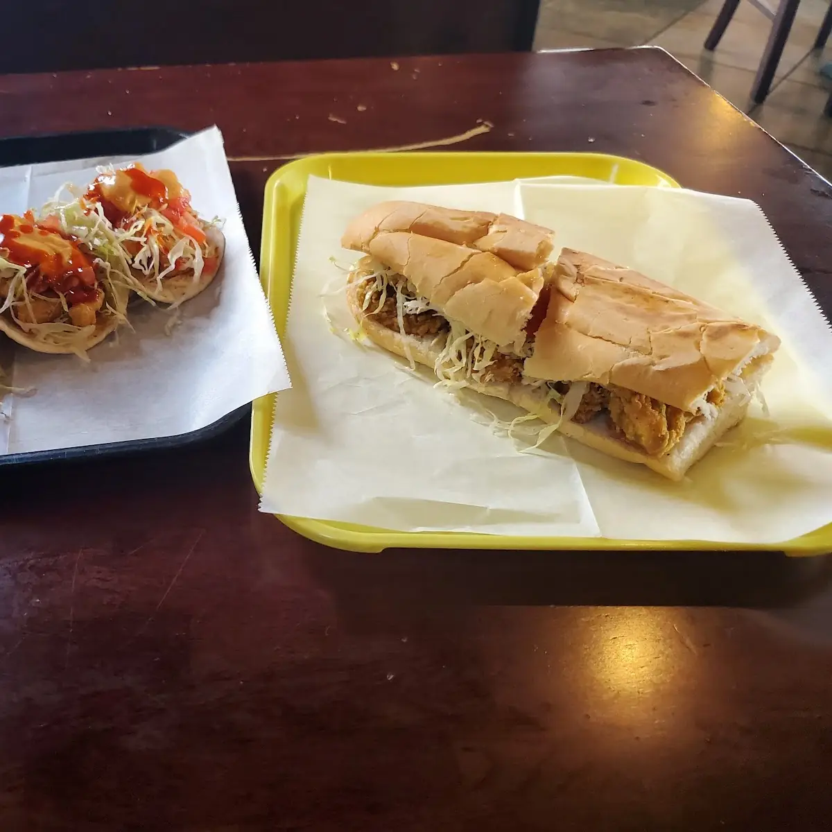 Shrimp Tacos & Oyster PO Boy