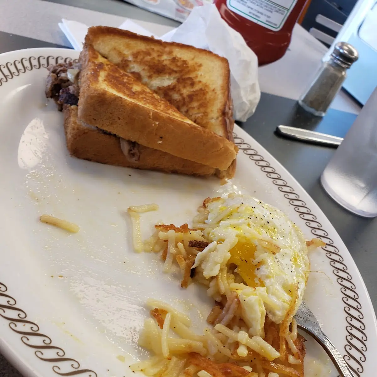 Scattered Hash Browns and Scrambled Eggs