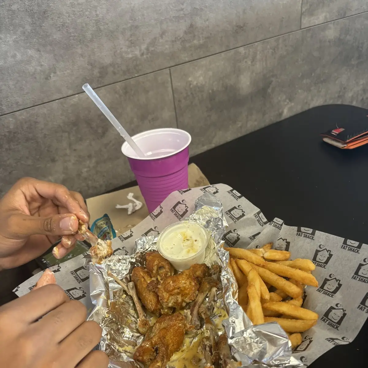 Garlic Parmesan Wings and Fries