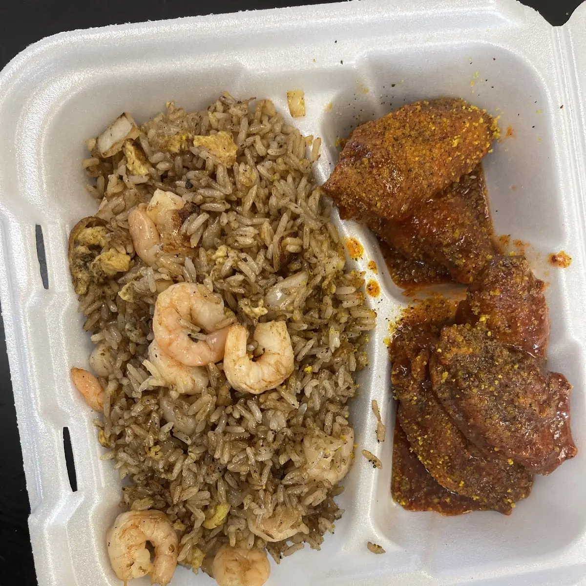 Hot Lemon Pepper Wings & Shrimp Fried Rice