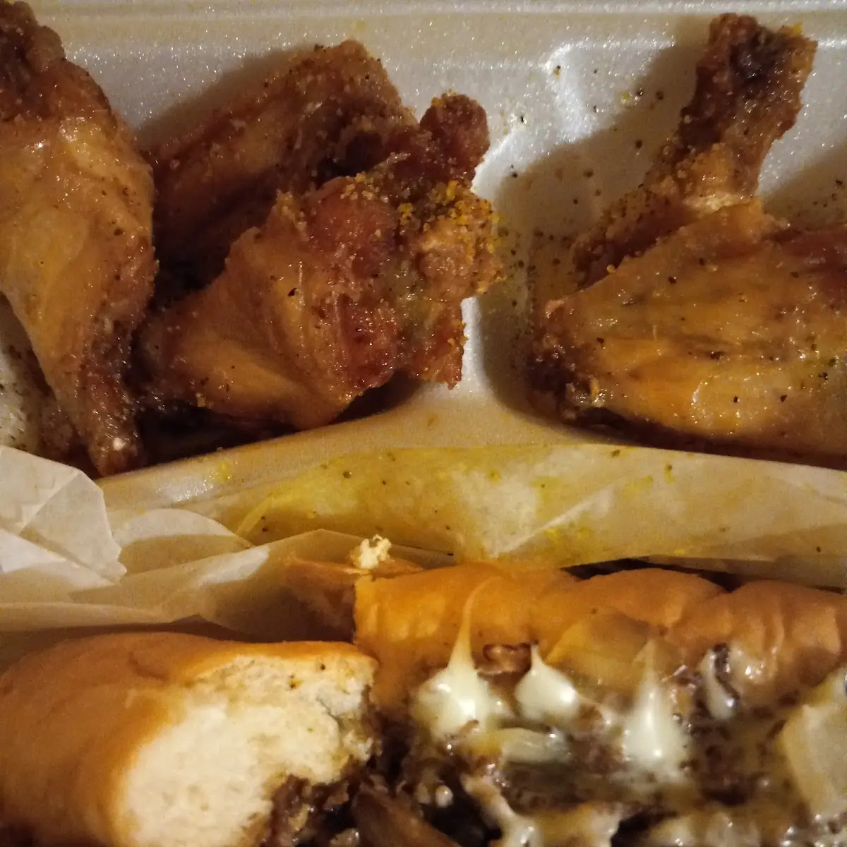 Lemon Pepper Wings and Philly Steak