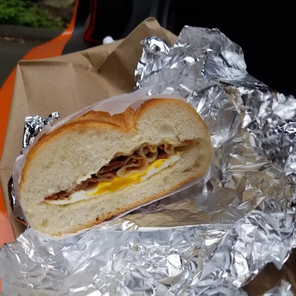 Bacon Egg and Cheese on Hard Roll
