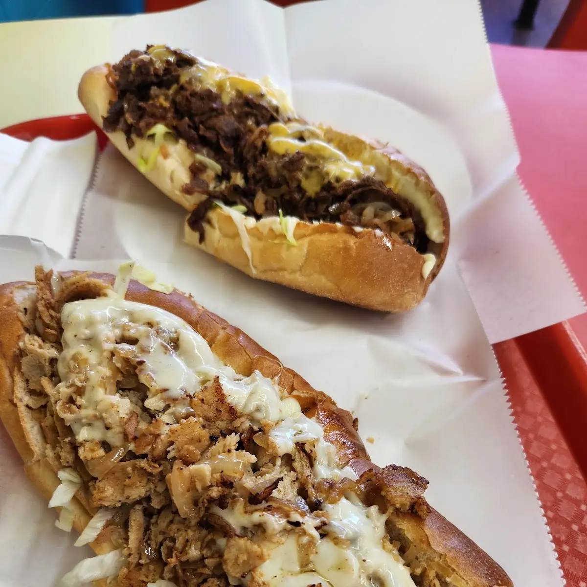Chicken Cheesesteak and Regular Cheesesteak