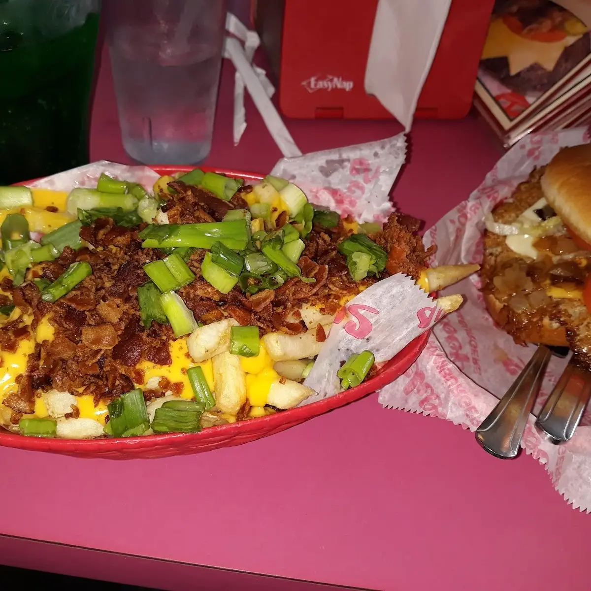 Mickey Burger and Nacho Fries