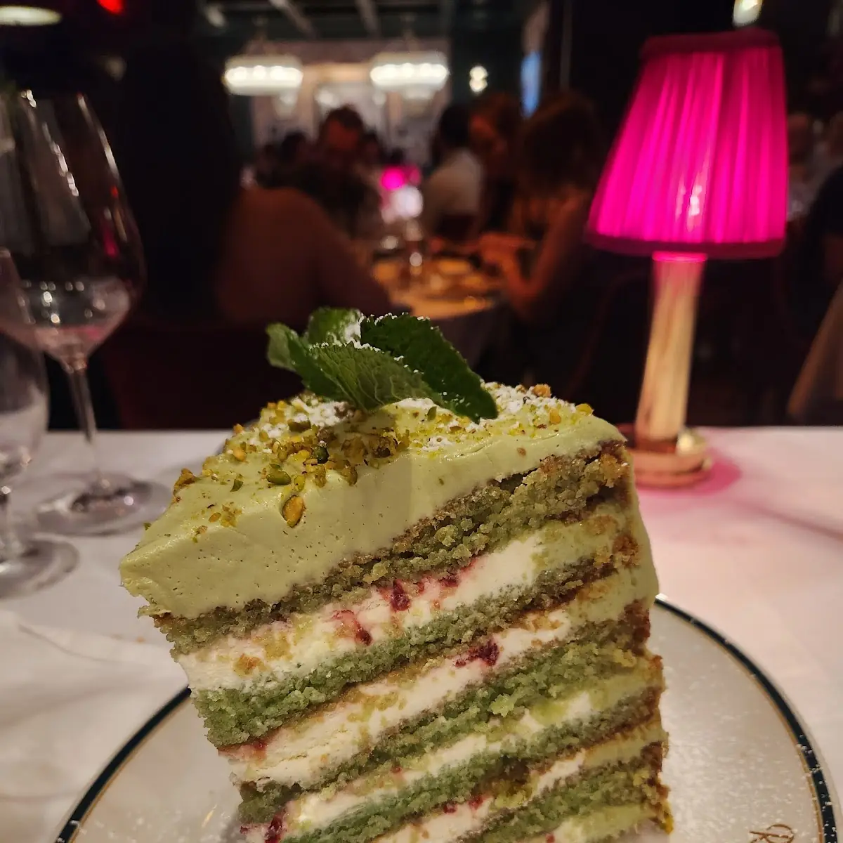 Pistachio Strawberry and Chocolate Layer Cakes