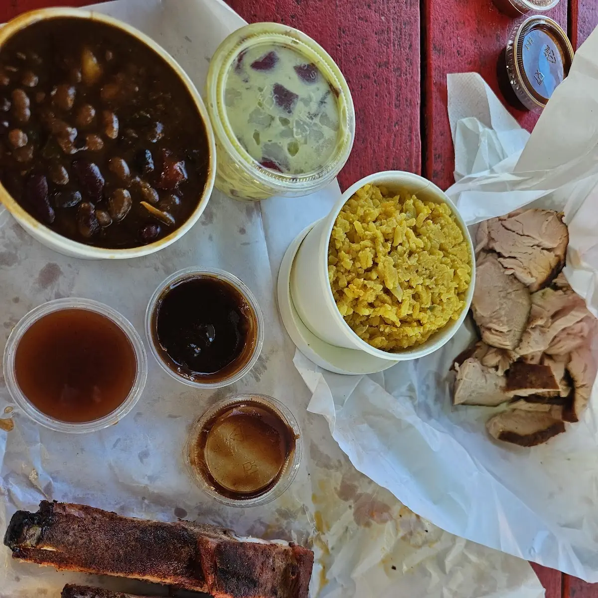 Baked Beans Coleslaw Toast and Five Ribs