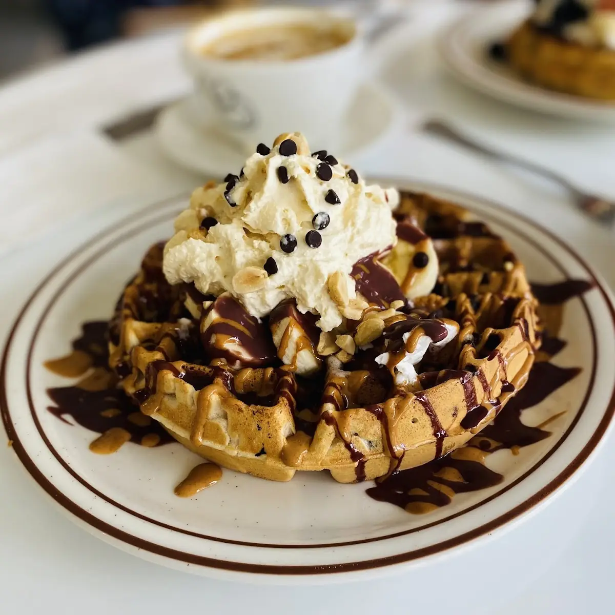 Chocolate Peanut Butter Waffle