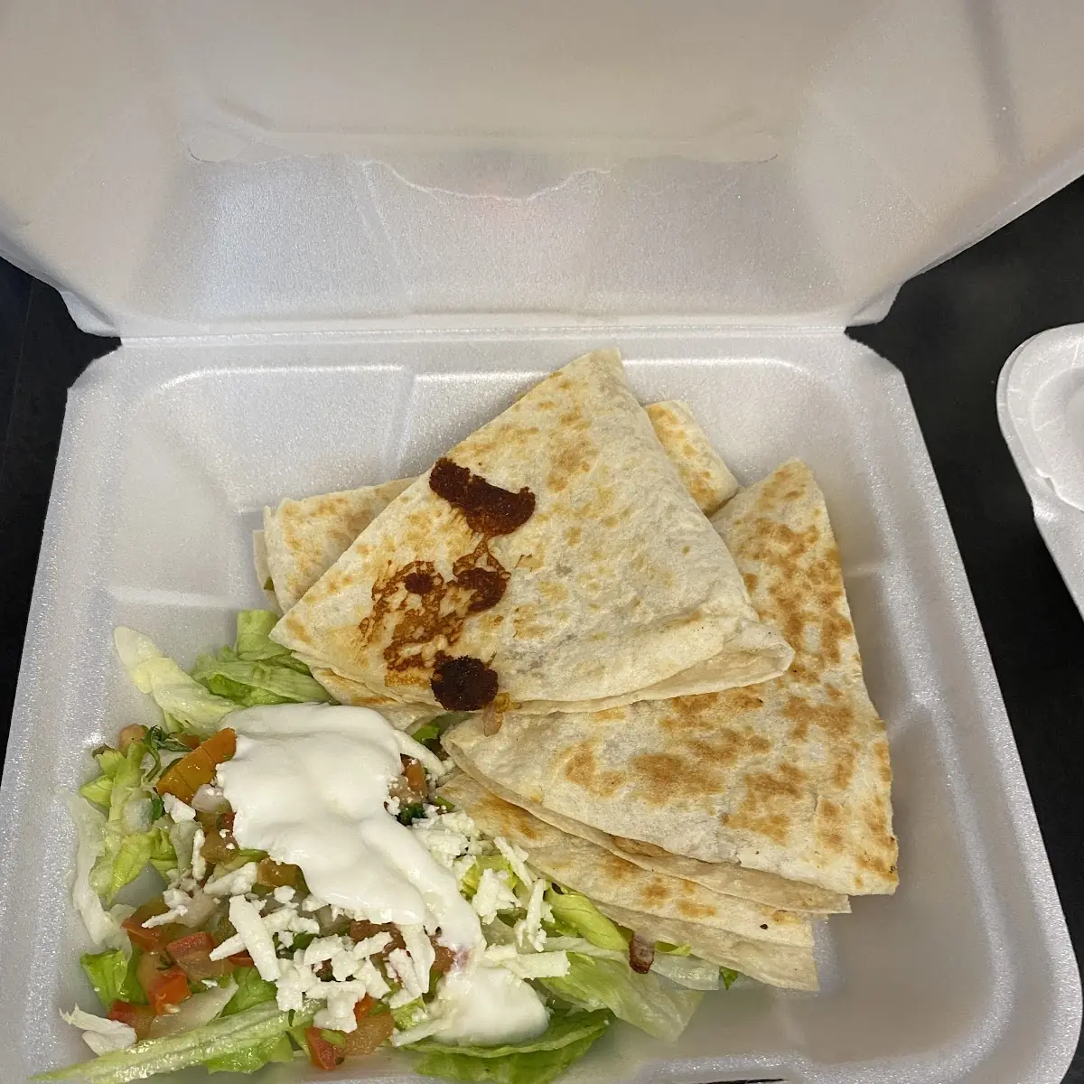 Cheese Quesadilla with Rice & Beans