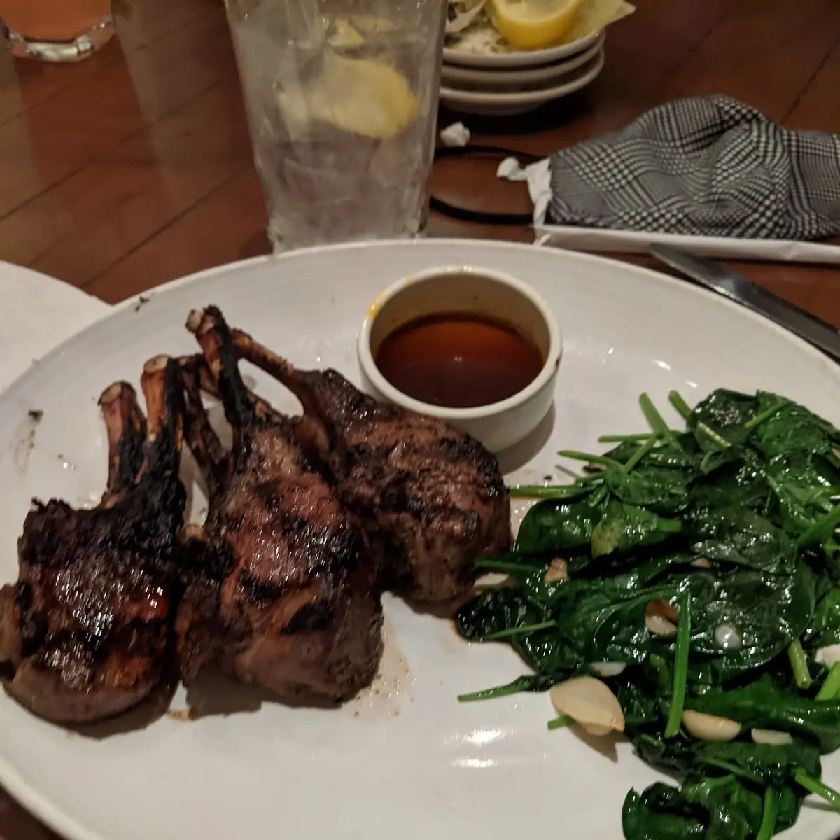 Lamb Chops with Spinach