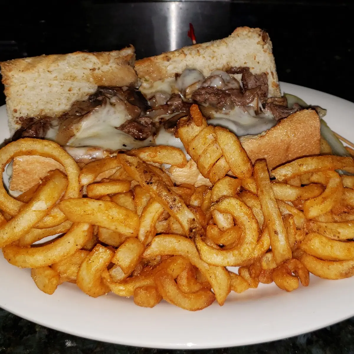 Mushroom Philly Cheese Steak Sandwich