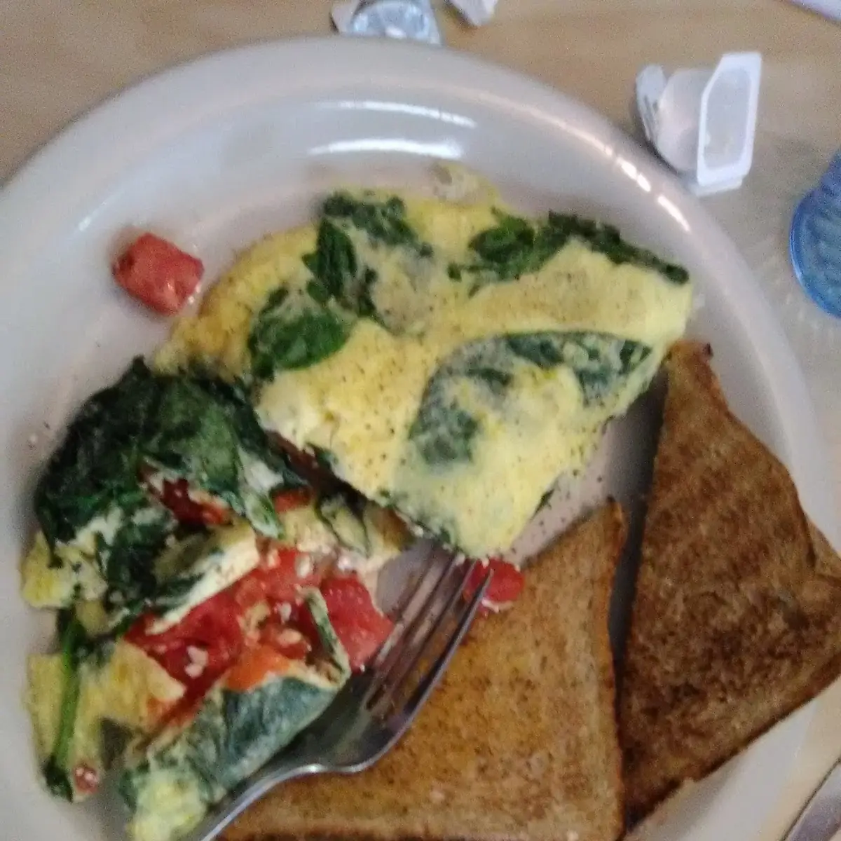 Spinach Tomato and Feta Cheese Omelette
