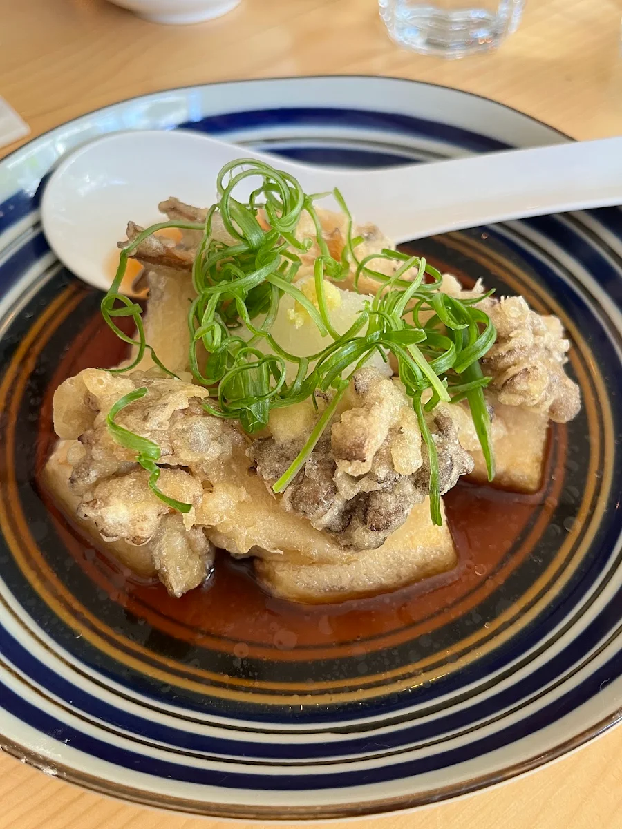 Agedashi Tofu with Maitake Tempura, Kaminari Ramen Bar