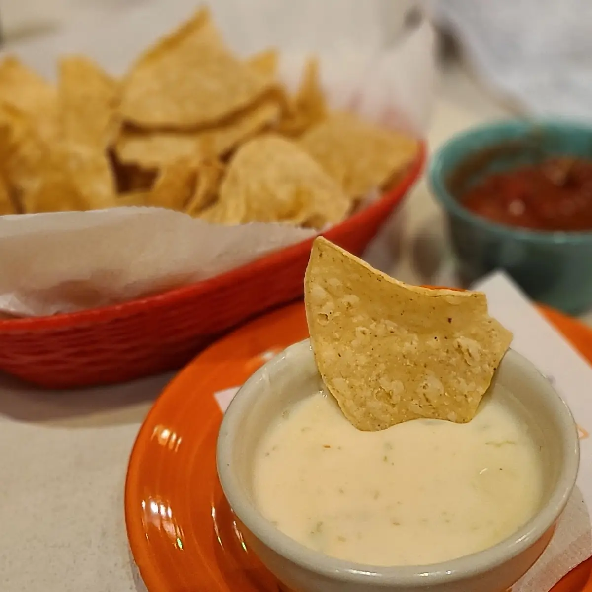 Yellow Queso Dip & Salsa Fresh Flour Tortillas