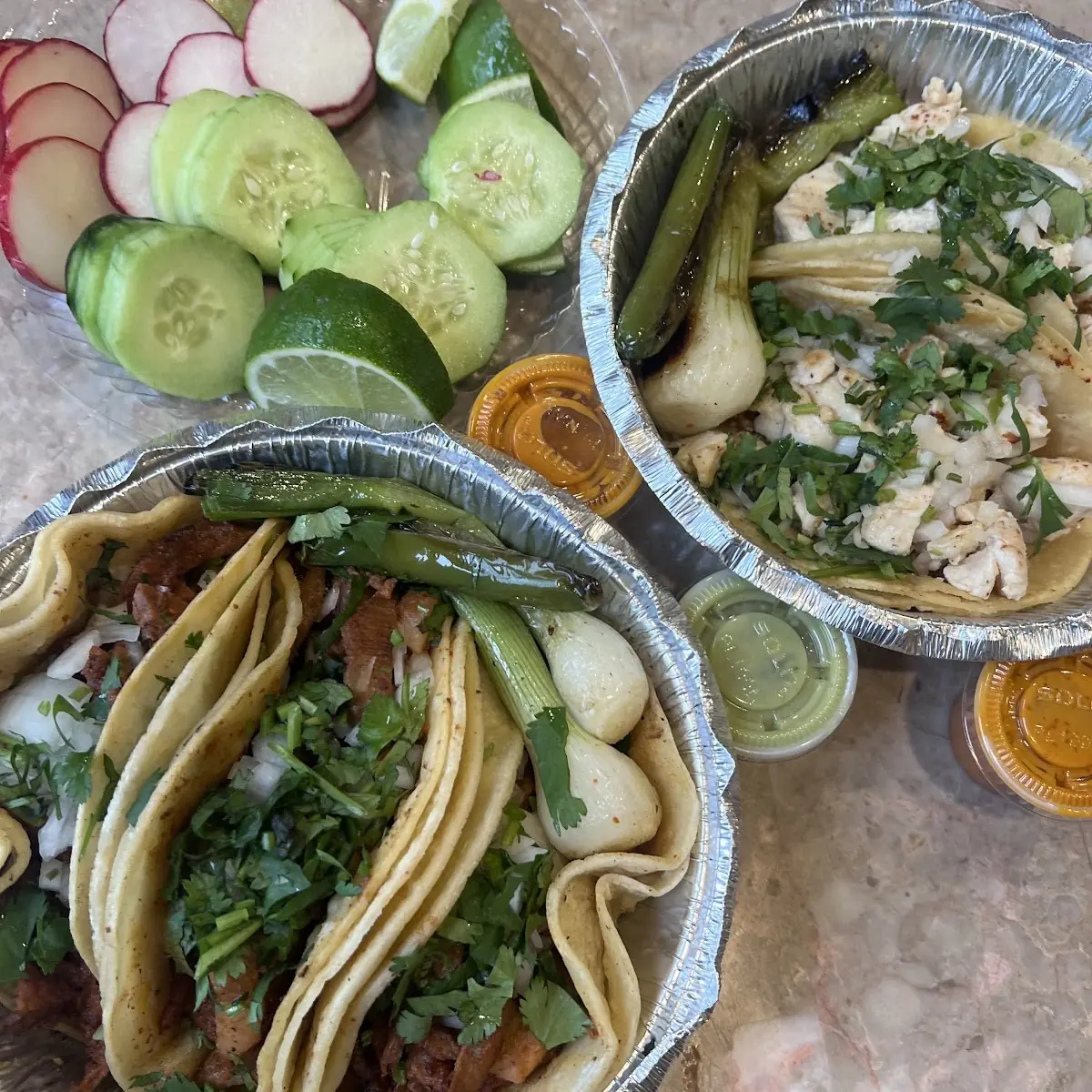 Al Pastor Taco and Chicken Tacos