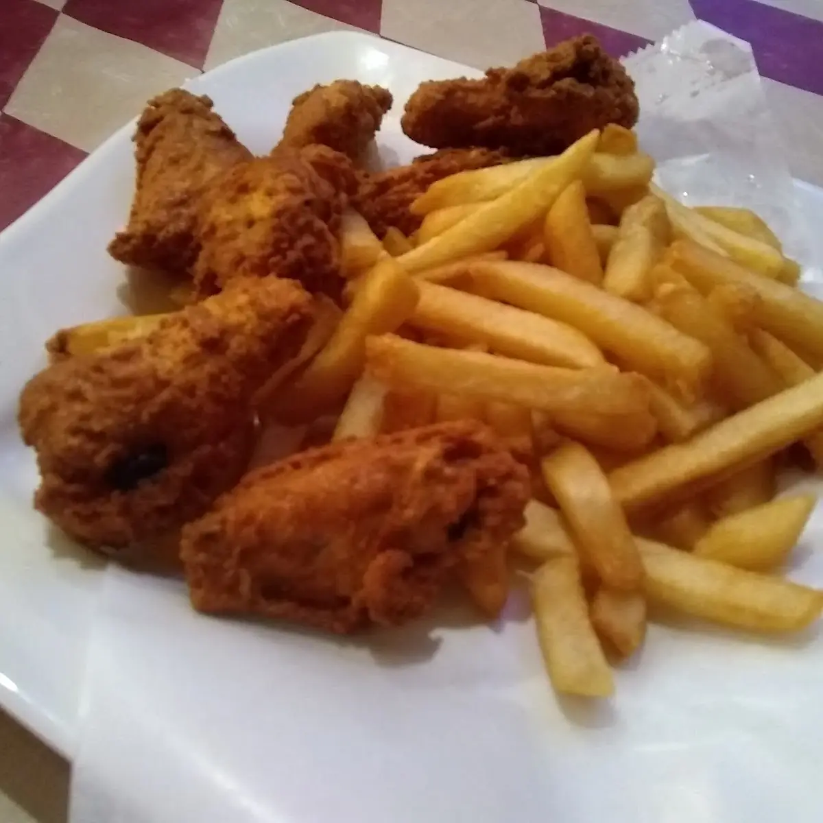 Breaded Wings and Fries