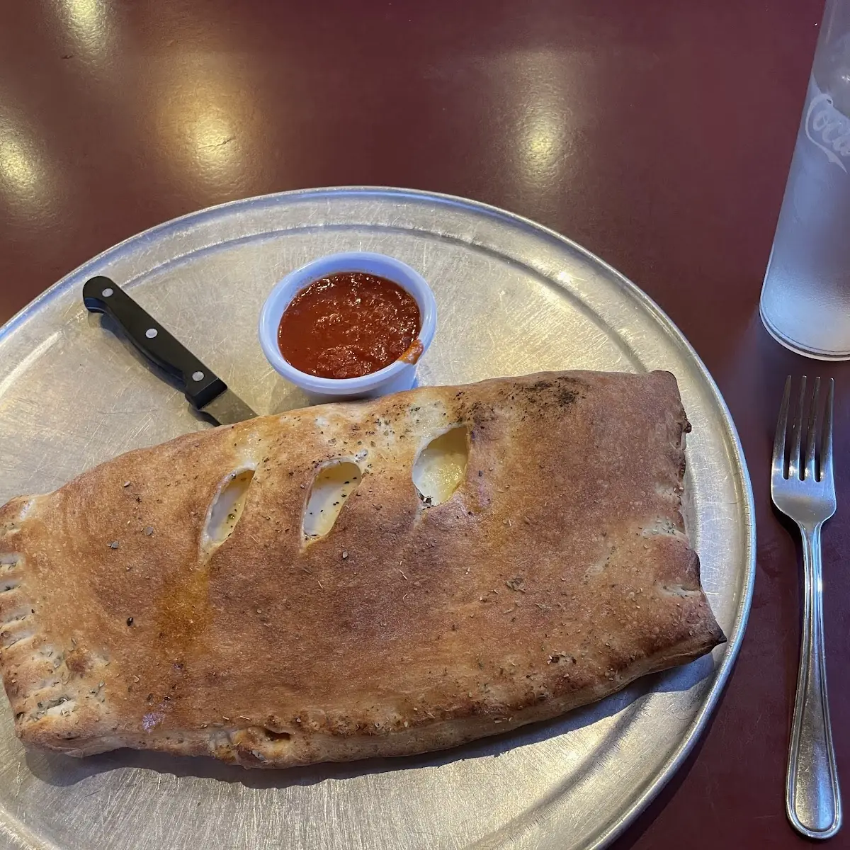 Calzone with Marinara Dipping Sauce