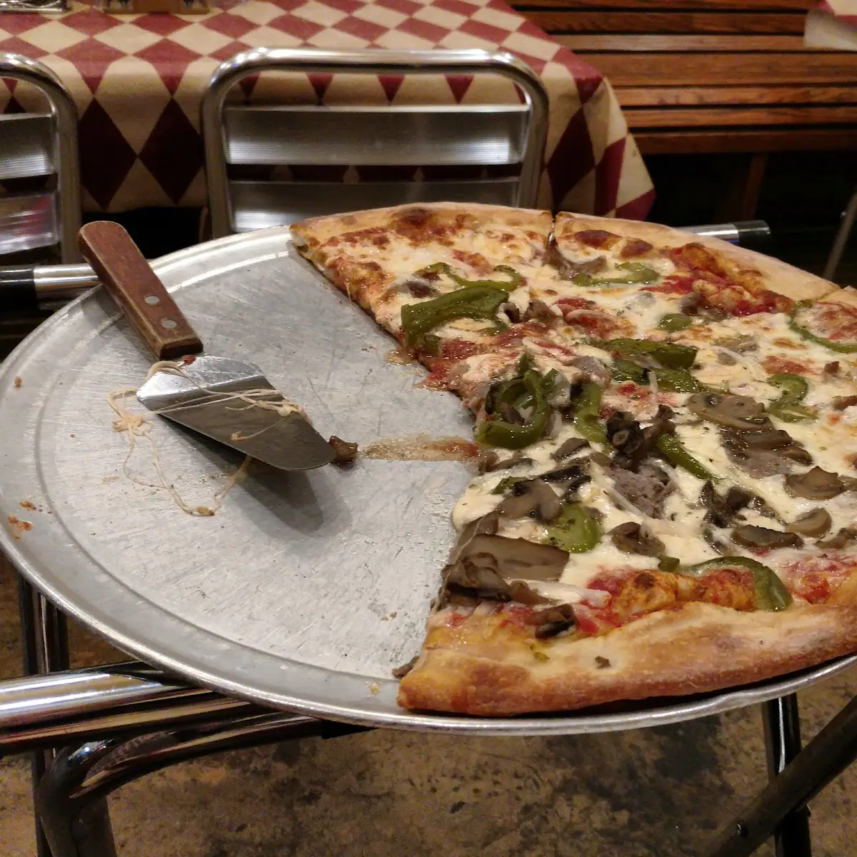 Sausage and Mushroom Thin Crust Pizza