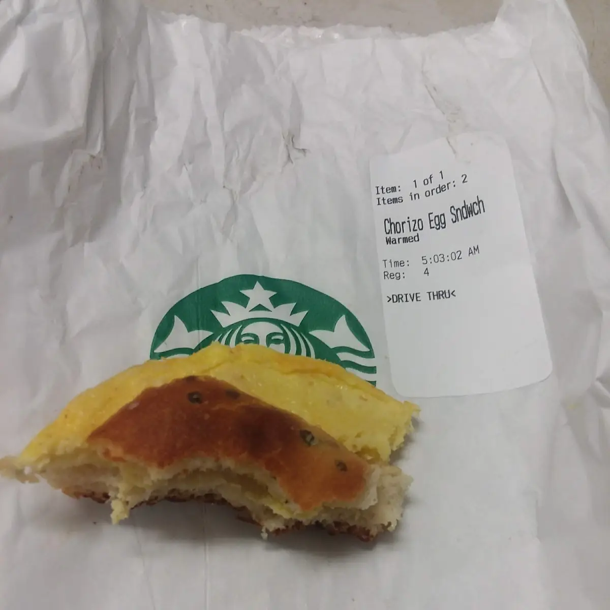 Chorizo Egg Sandwich