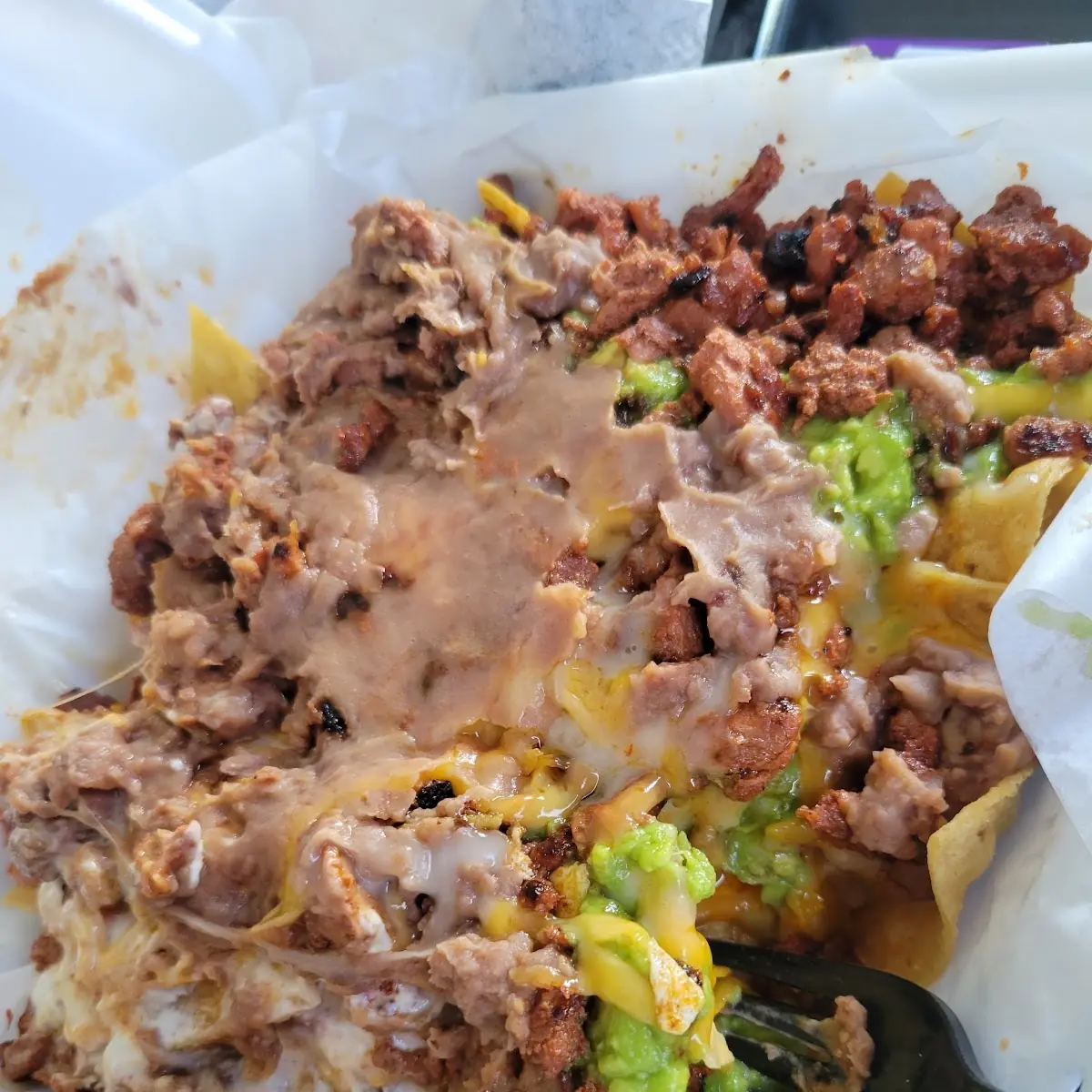 Adobada Nachos Supreme with Beans