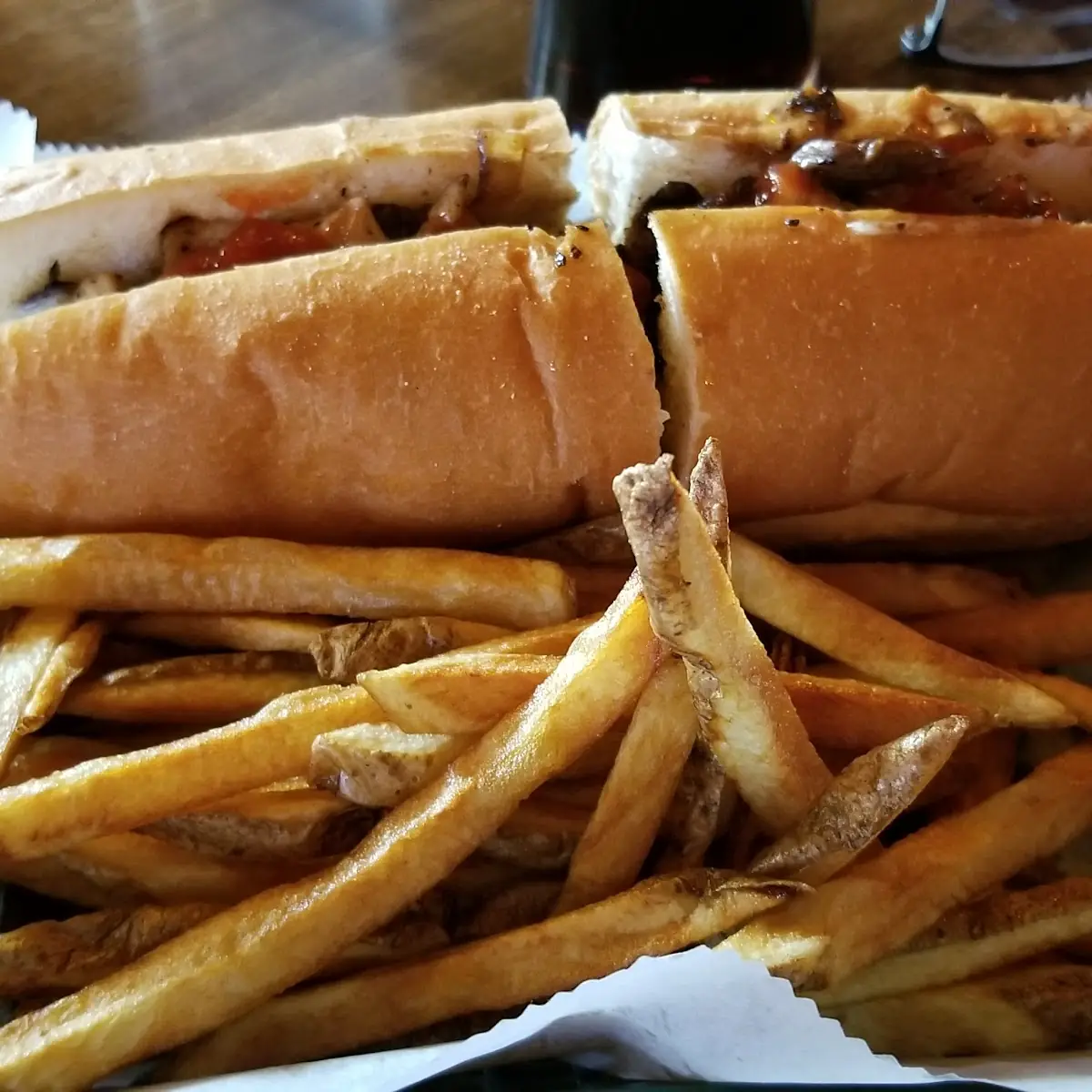 Chicken Cheese Steak and Fries