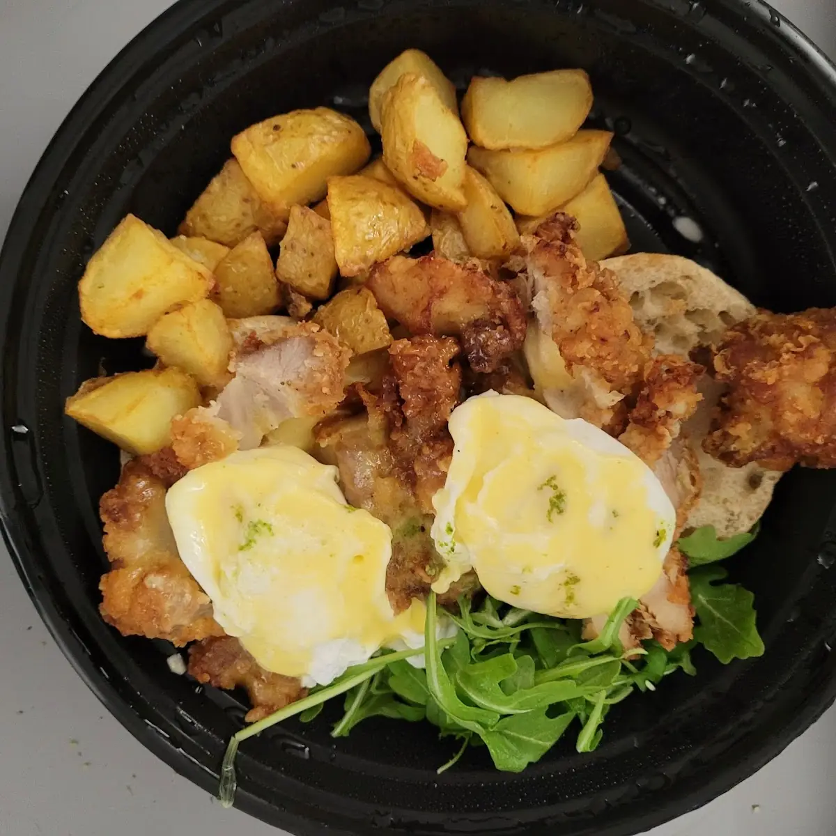 Eggs Benedict with Fried Chicken