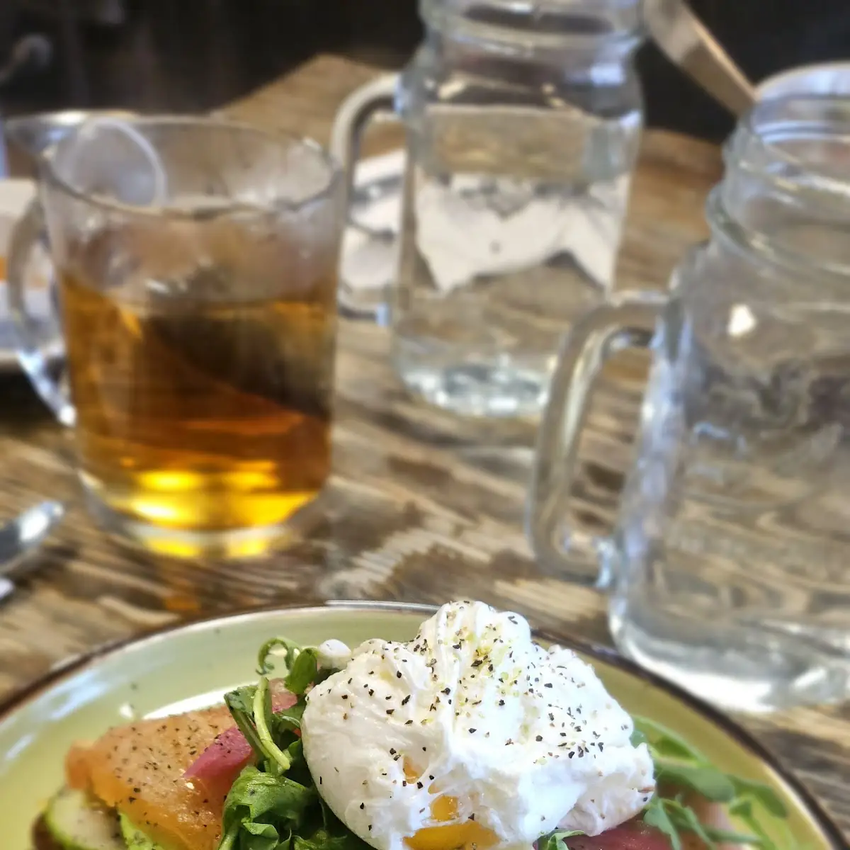 Salmon Avocado Toast and Coffee