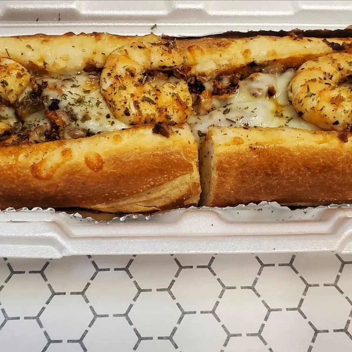Shrimp & Salmon Cheesesteak Sandwich