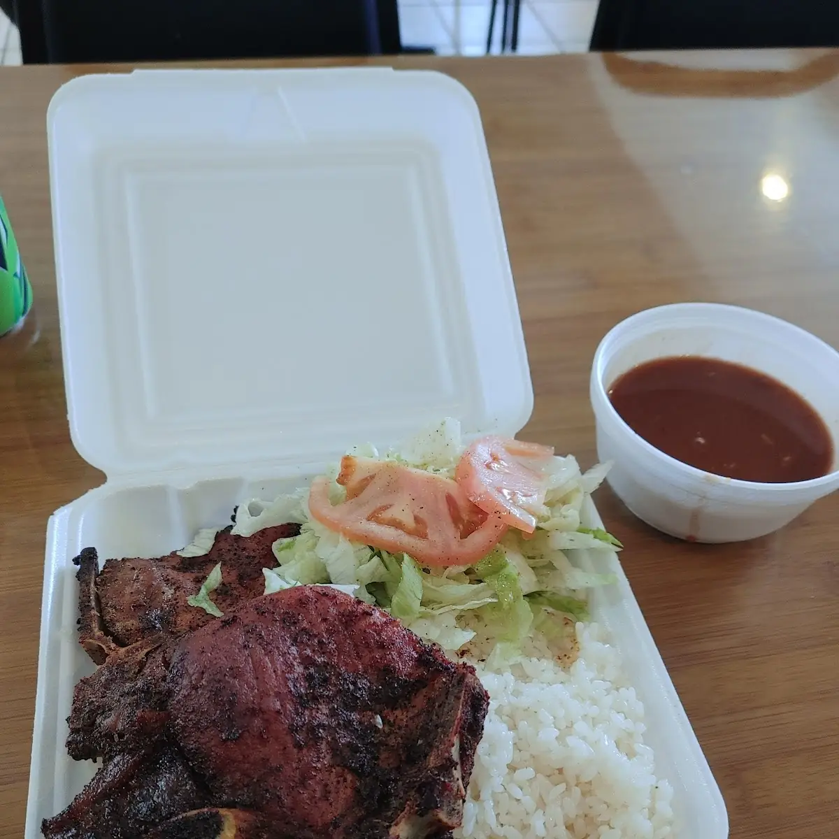 Rice Beans and Pork Chops