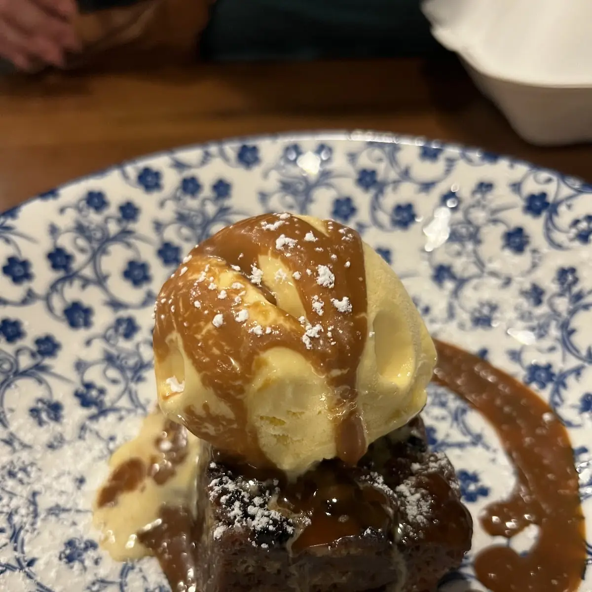 Chocolate Bread Pudding with Ice Cream