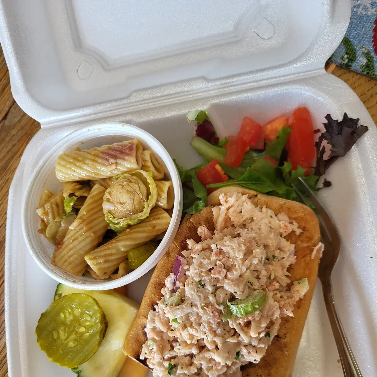 Lobster Roll and Pasta Salad