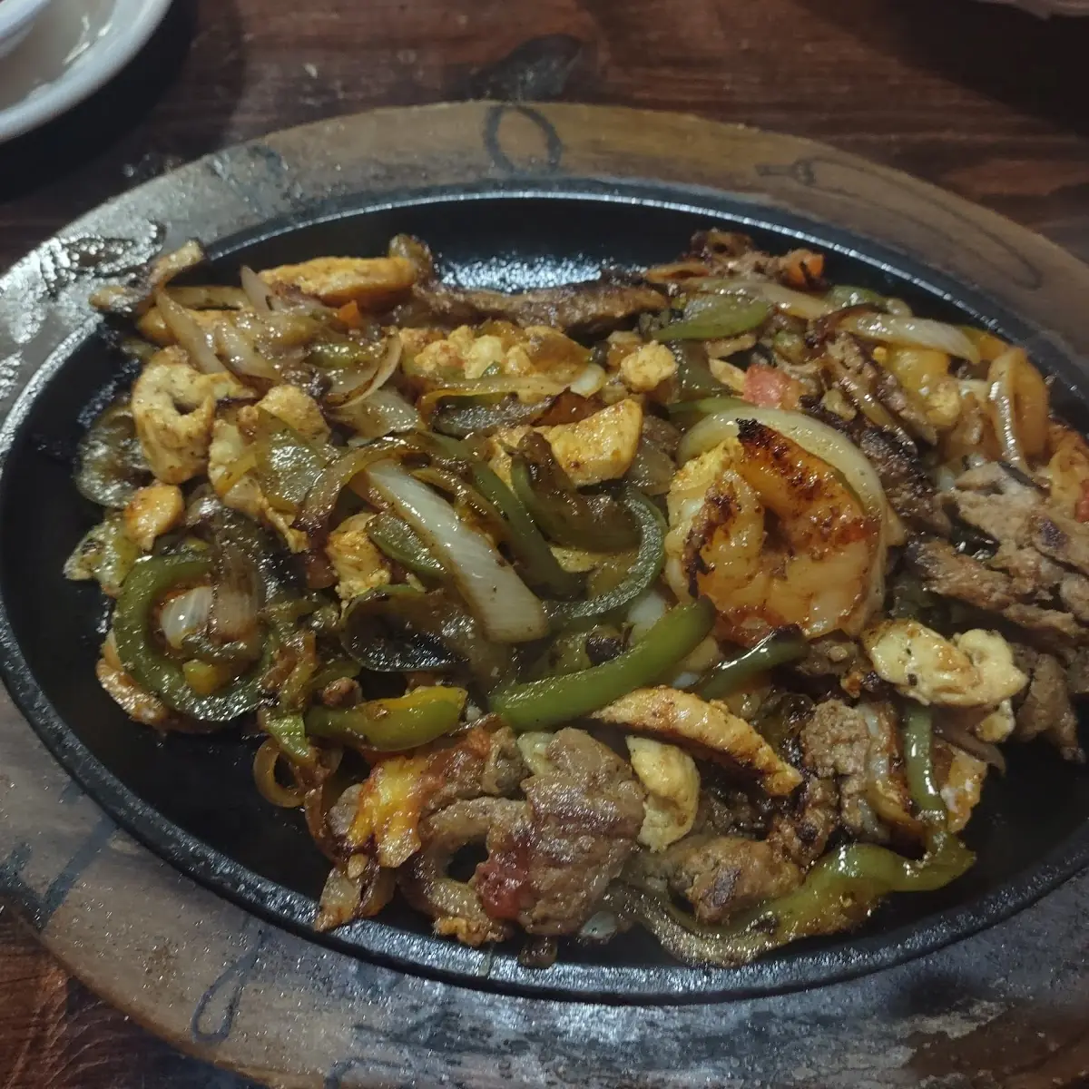 Chicken Shrimp and Beef Fajitas