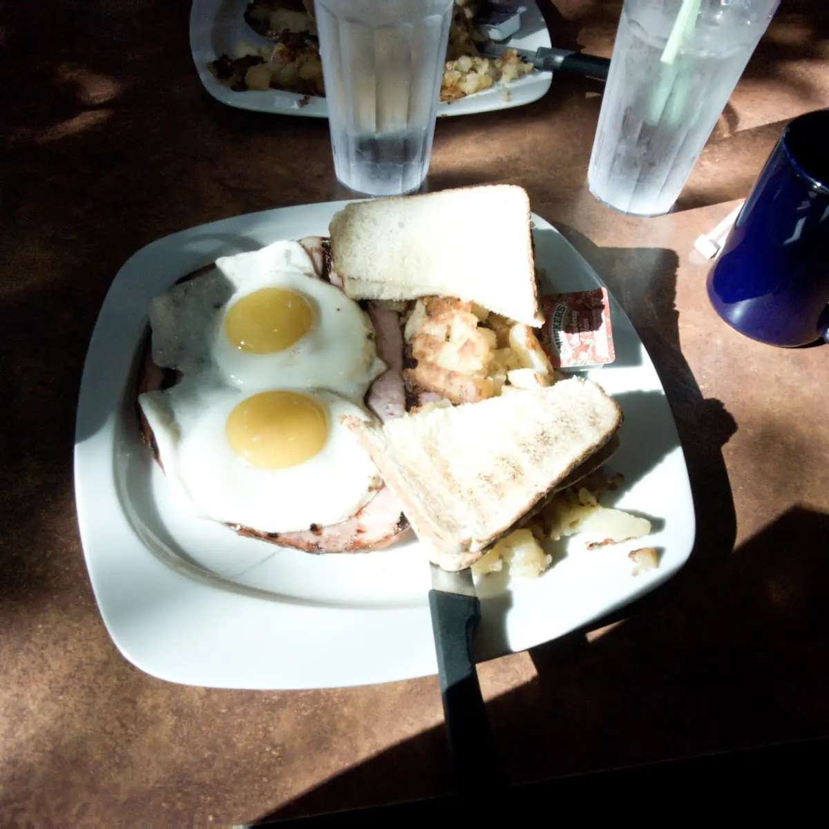 Virginia Ham Steak and Eggs Sunny Site Up