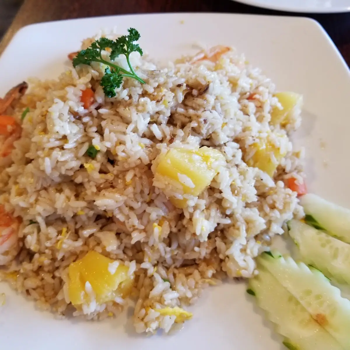 Thai Style Chicken Fried Rice Close Up