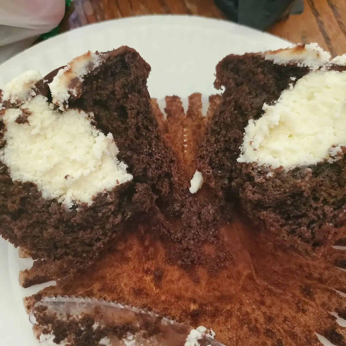 Cross-Section of Chocolate Fudge Cupcake