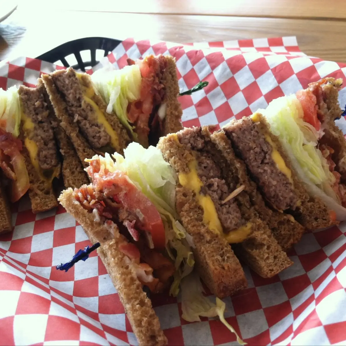 Cheeseburger Club Sandwich