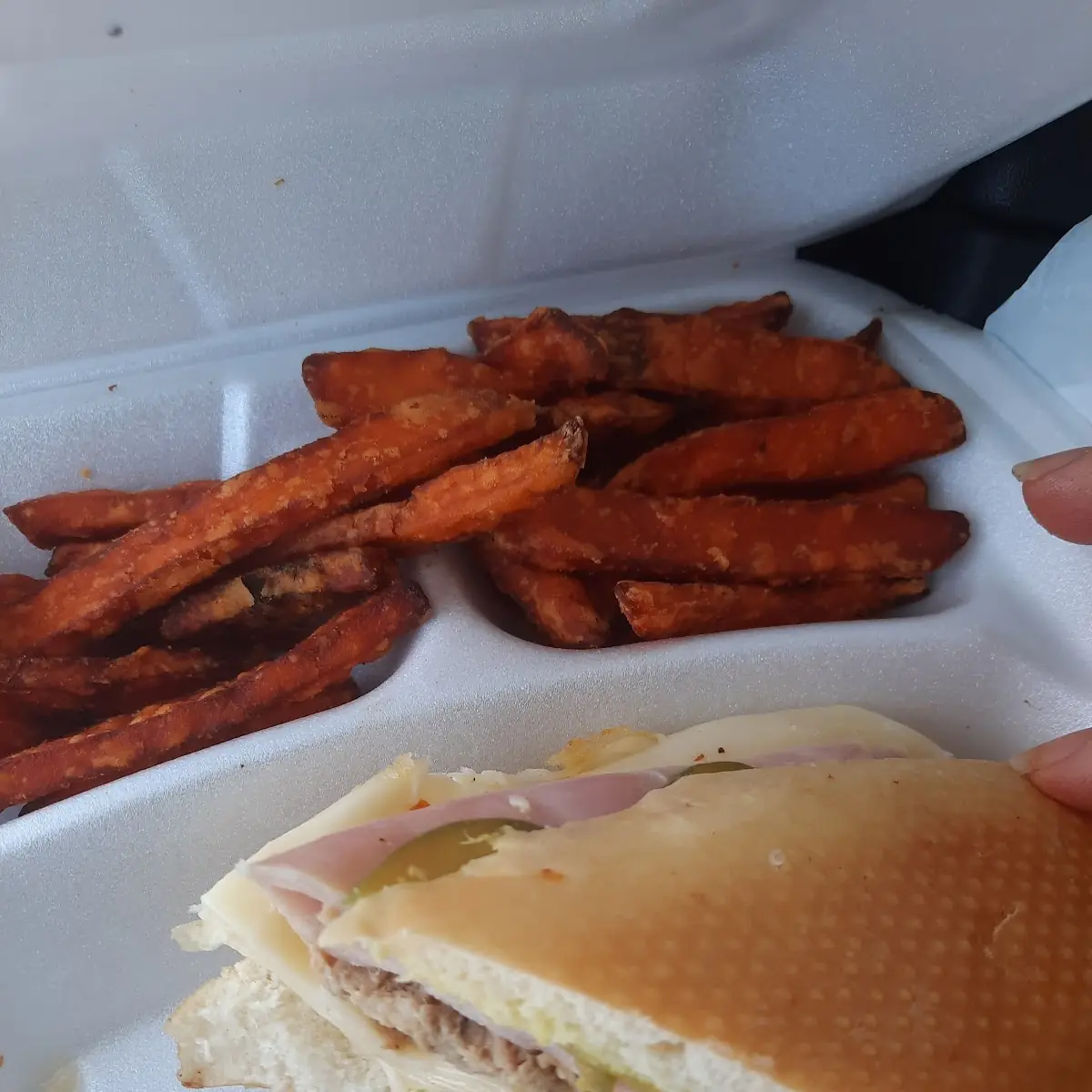 Ruben with Sweet Potato Fries