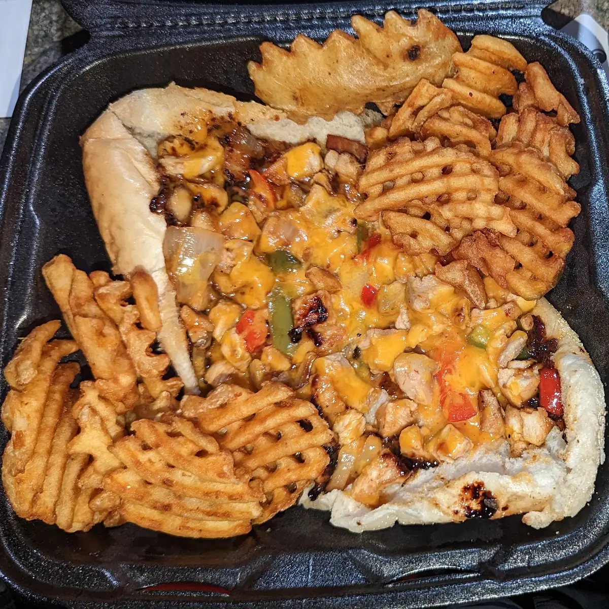 Philly Cheese Steak and Mac Cheese