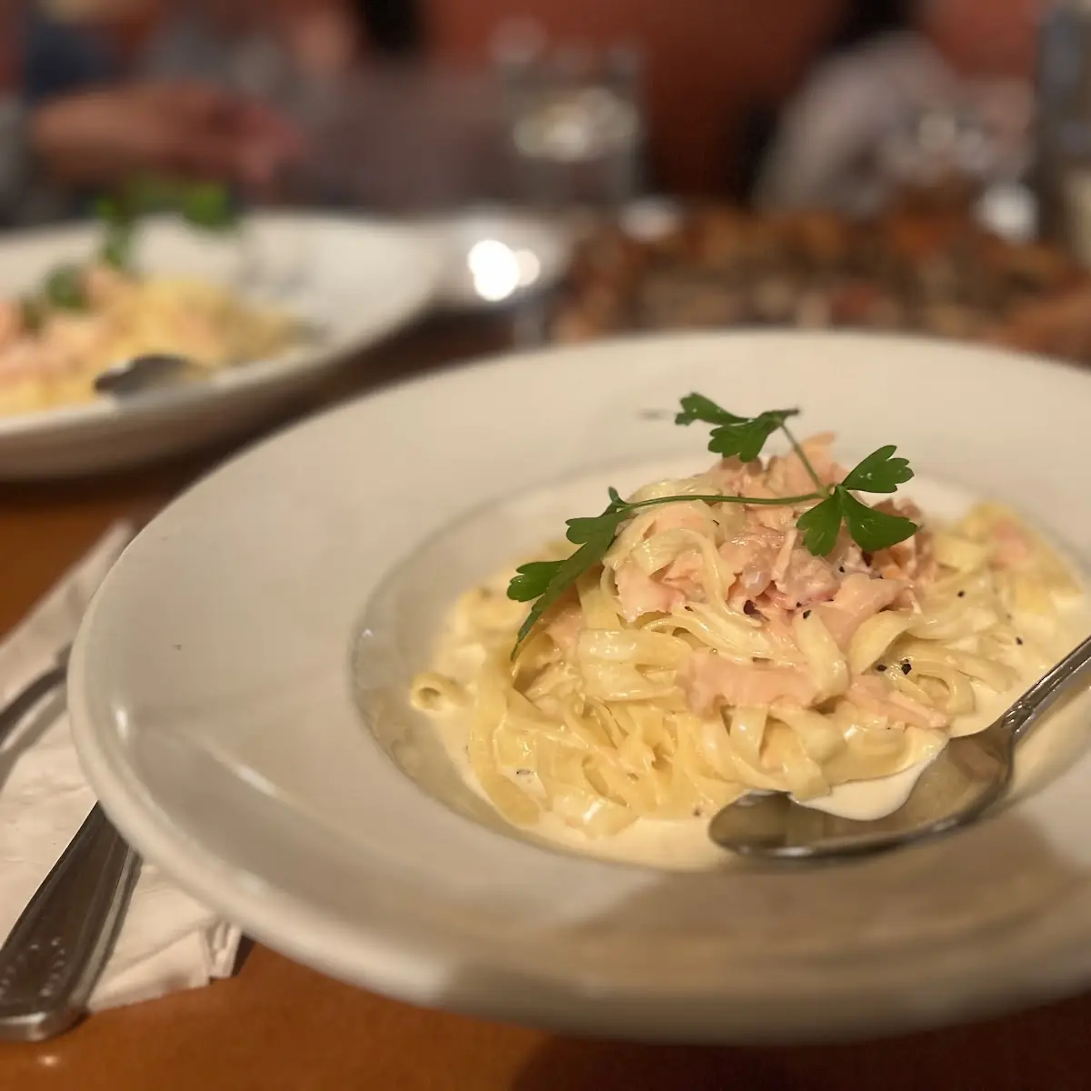 Alaska Fettuccine Alfredo with Salmon