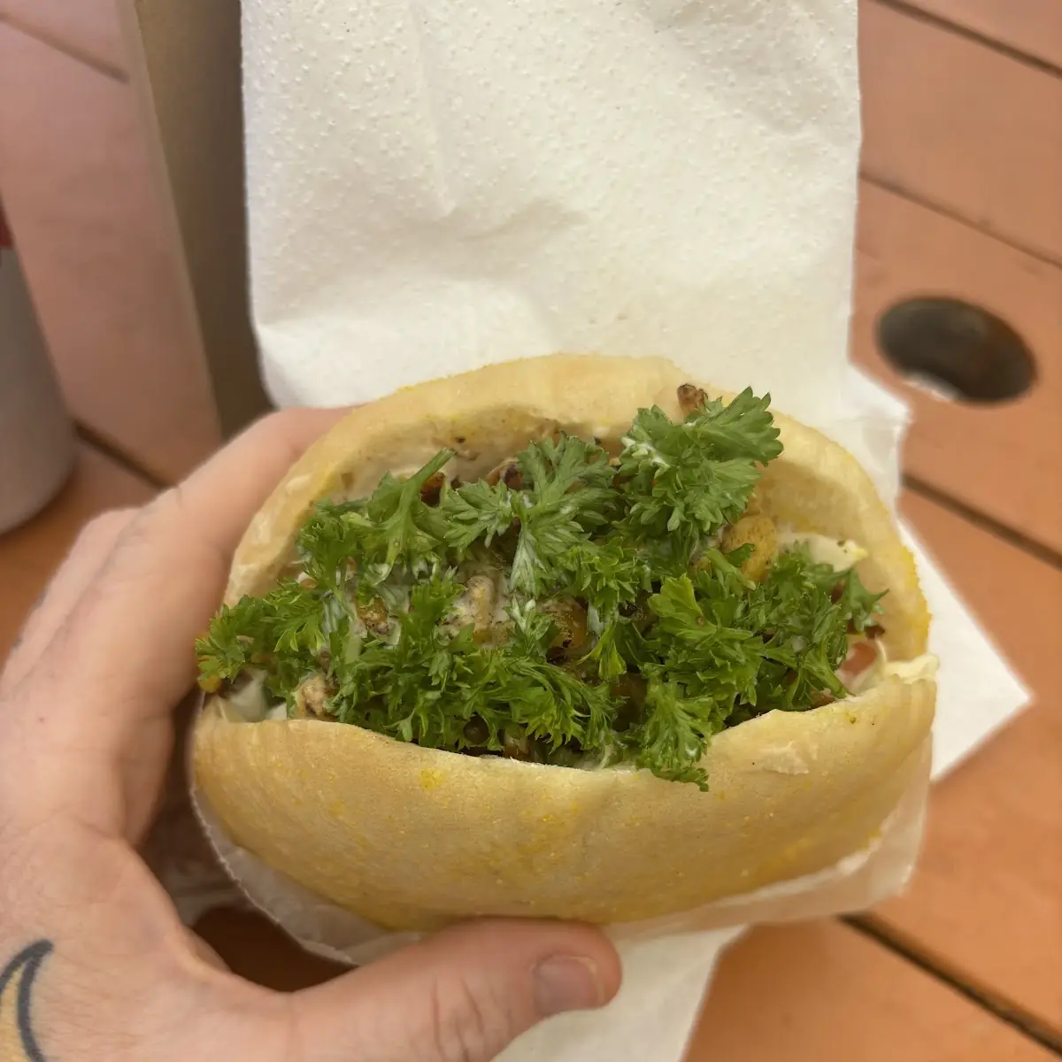 Chicken Shawarma Sandwich and Salad Dressing