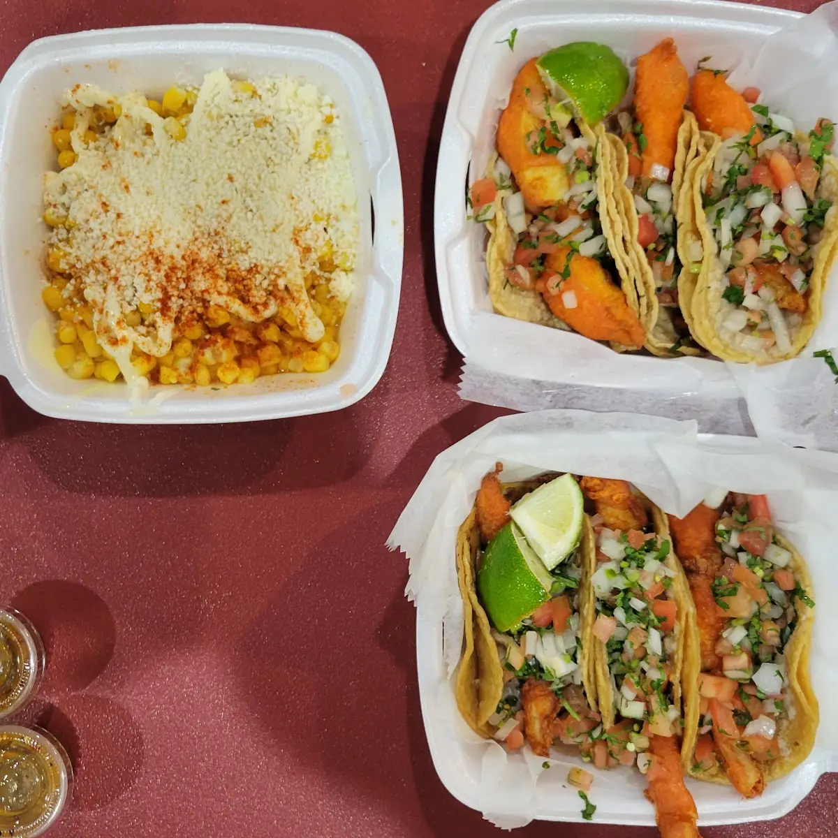 Fish Tacos and Elote